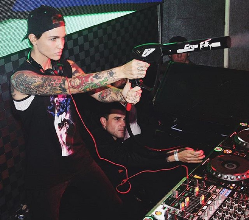 Ruby Rose practicing with CryoFX Cryogenic Co2 Gun